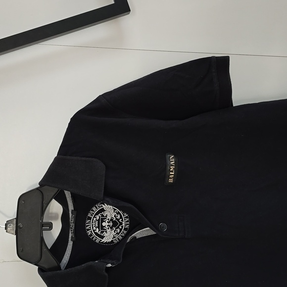 Balmain-golden Logo 100%Cotton Polo Shirt - Picture 5 of 9